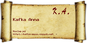 Kafka Anna névjegykártya