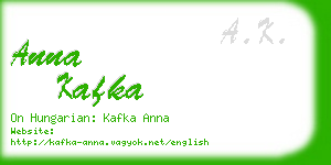 anna kafka business card